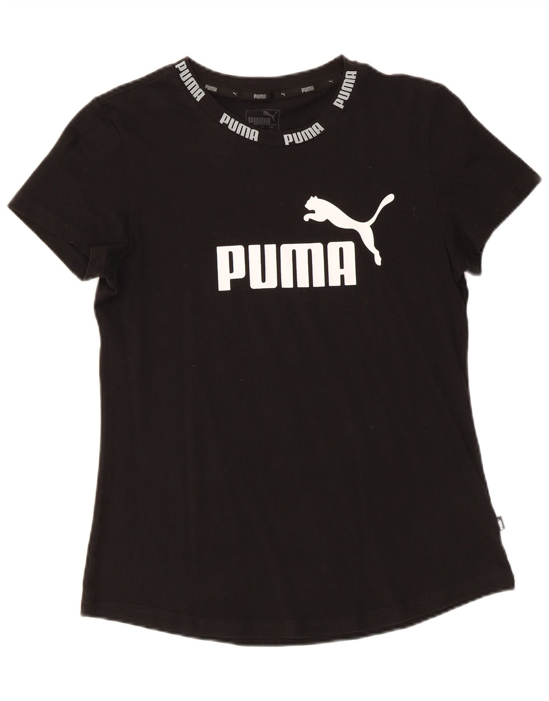 PUMA Grafisk T-shirt top til kvinder UK 14 Medium Sort