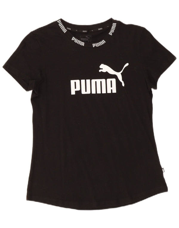 PUMA Grafisk T-shirt top til kvinder UK 14 Medium Sort