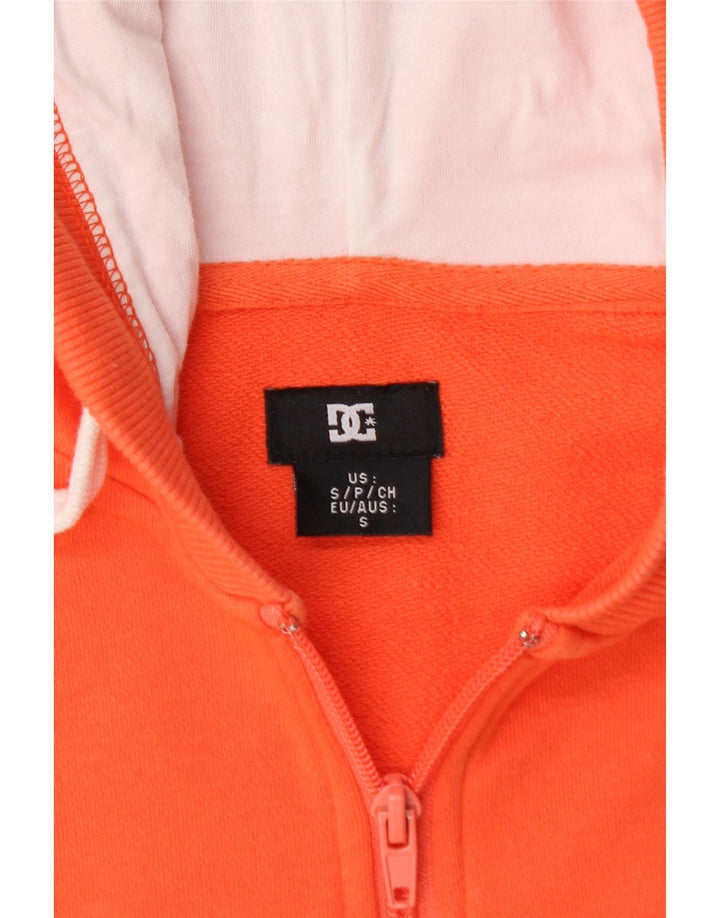 DC Sweater med hættetrøje med lynlås til kvinder UK 10 Small Orange Bomuld
