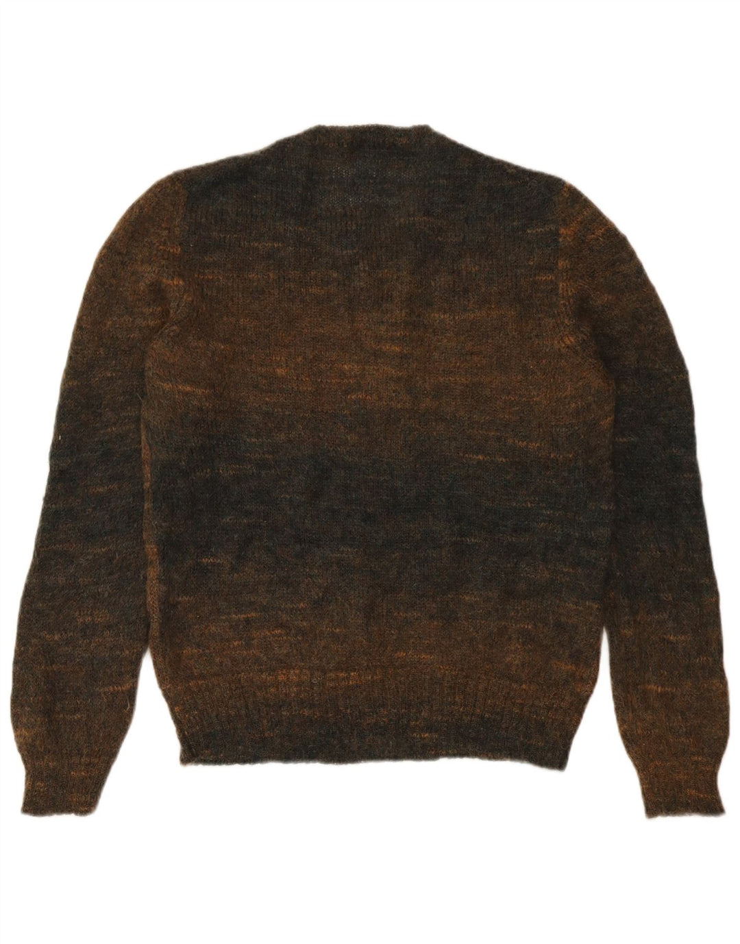 Oris Herre Crew Neck Jumper Sweater IT 48 Medium Brown Stribet Mohair