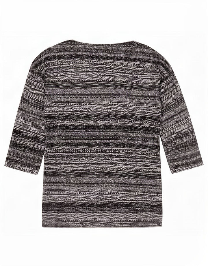 Marks & Spencer Dame Top 3/4 ærme UK 8 lille Off White Stribet