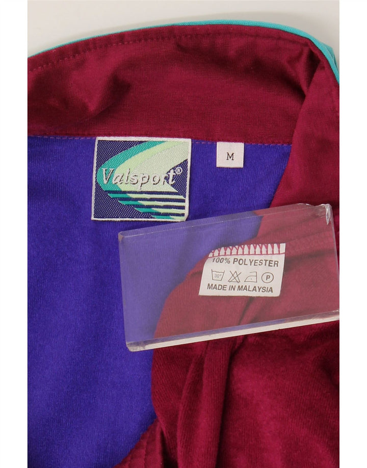 VINTAGE Træningsdragt til mænd Topjakke Medium Maroon Colourblock Polyester