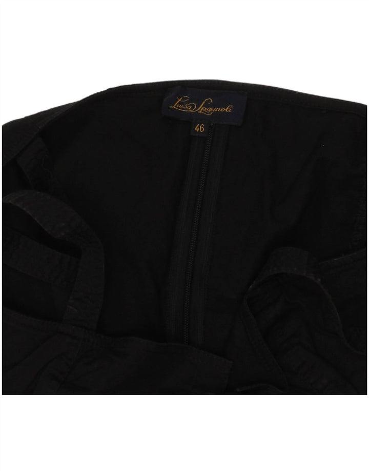 LUISA SPAGNOLI Dame Corset Top IT 46 Stor Sort Bomuld