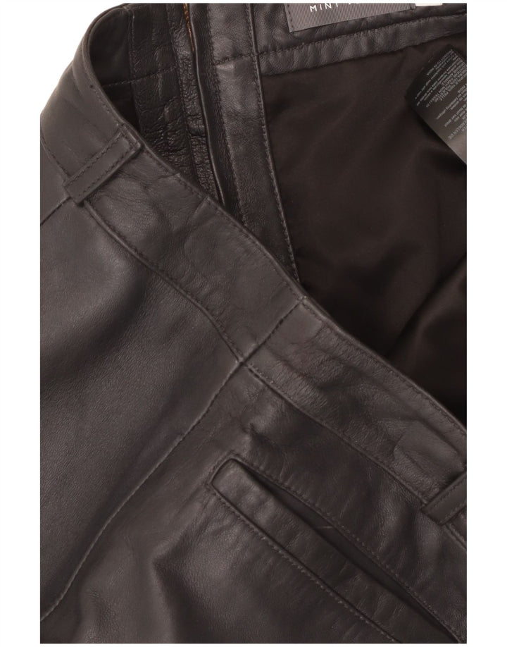 MINT VELVET Dame lædernederdel UK 14 Large W34 sort læder