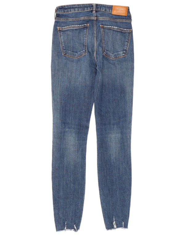 Zara Womens Distressed Skinny Jeans EU 34 2XS W24 L28 Blue Cotton