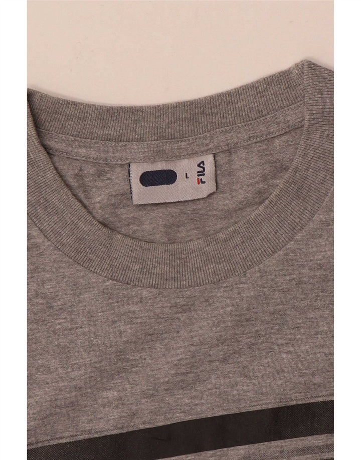 Fila Herre T-Shirt Top Stor Grå Bomuld