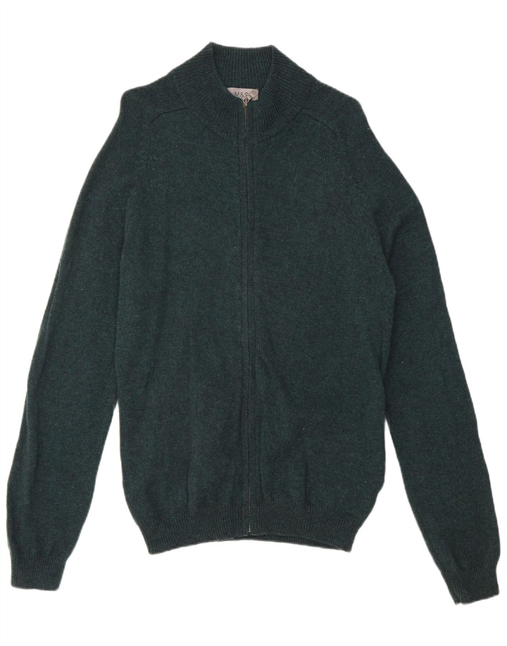 Marks & Spencer Herre cardigan sweater Medium Grøn uld