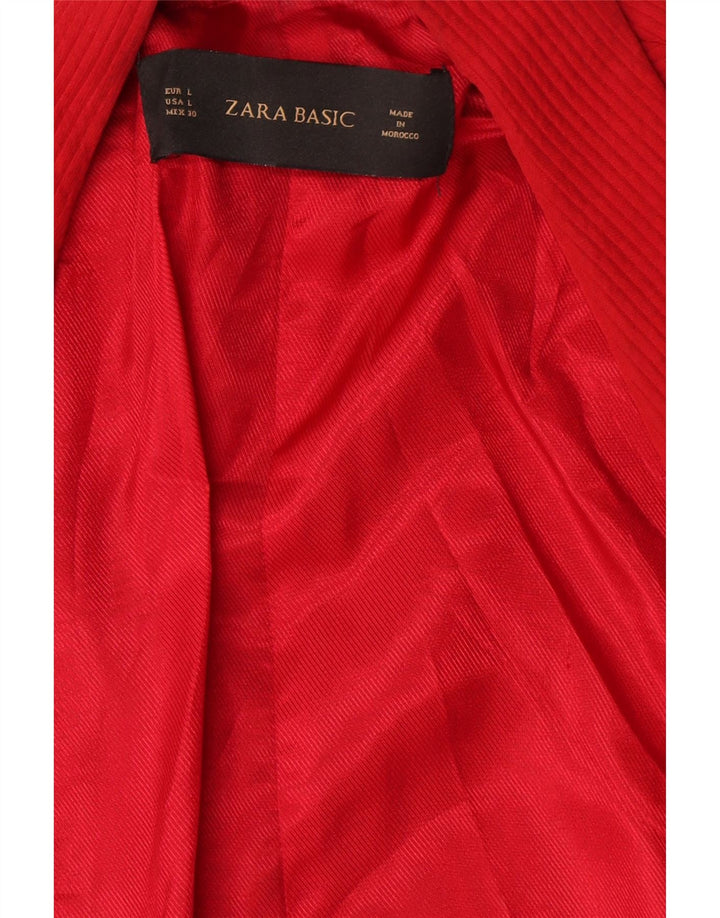 Zara Dame 3/4 ærmet åben blazerjakke UK 16 Large Red