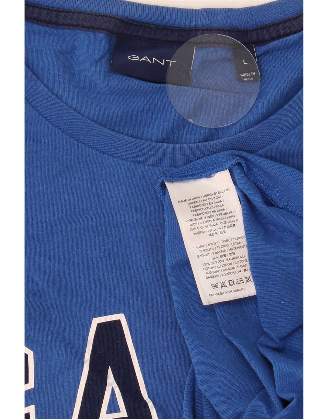 Gant Grafisk T-shirt top til mænd, stor blå bomuld