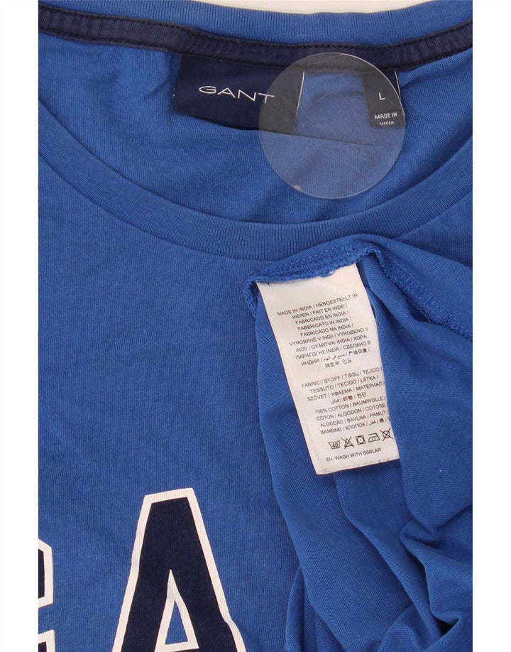Gant Grafisk T-shirt top til mænd, stor blå bomuld