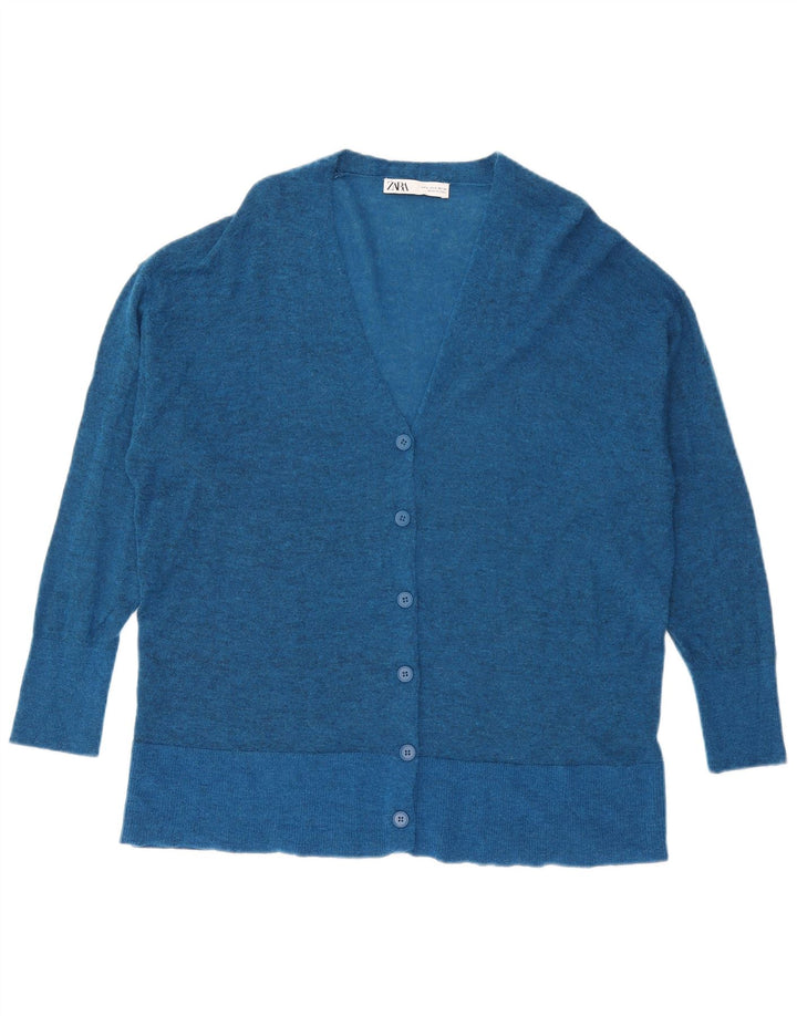 Zara oversized cardigantrøje til kvinder UK 10 Small Blue
