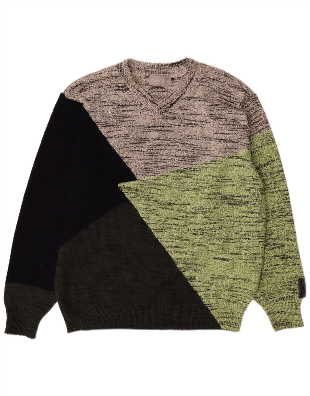 Carlo Colucci Herre V-hals sweater IT 52 Stor Flerfarvet