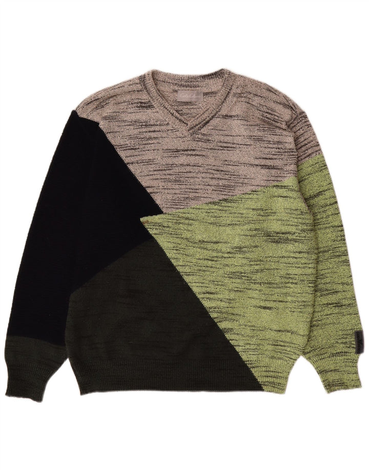 Carlo Colucci Herre V-hals sweater IT 52 Stor Flerfarvet