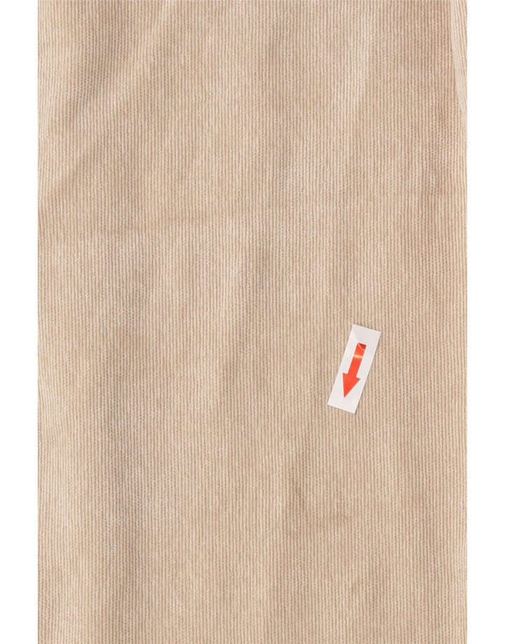 Zara Dame Oversized Corduroy Skjorte UK 6 XS Beige Polyester