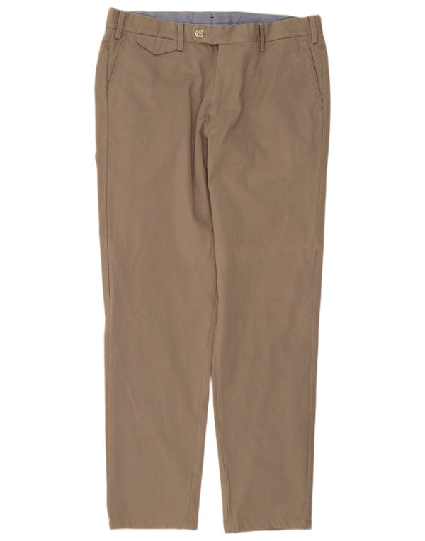 Massimo Dutti Herre lige jakkesæt bukser EU 42 Large W32 L29 Beige Bomuld