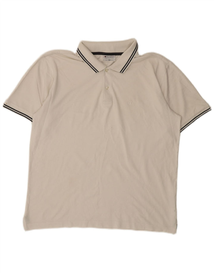 Champion herre poloshirt Medium hvid bomuld