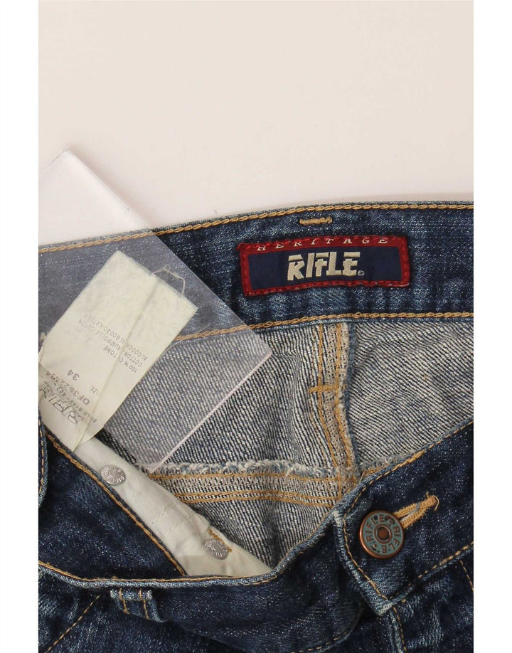 Rifle Herre Straight Jeans W34 L31 Marineblå Bomuld
