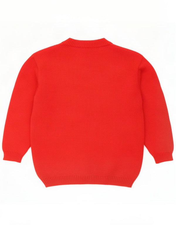 Vintage Womens Turtle Neck Jumper Sweater UK 14 Medium Red Colourblock