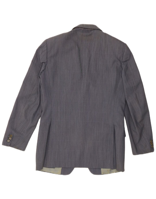 Burberrys Herre 2-knaps blazerjakke IT 48 Medium Blue Check Wool