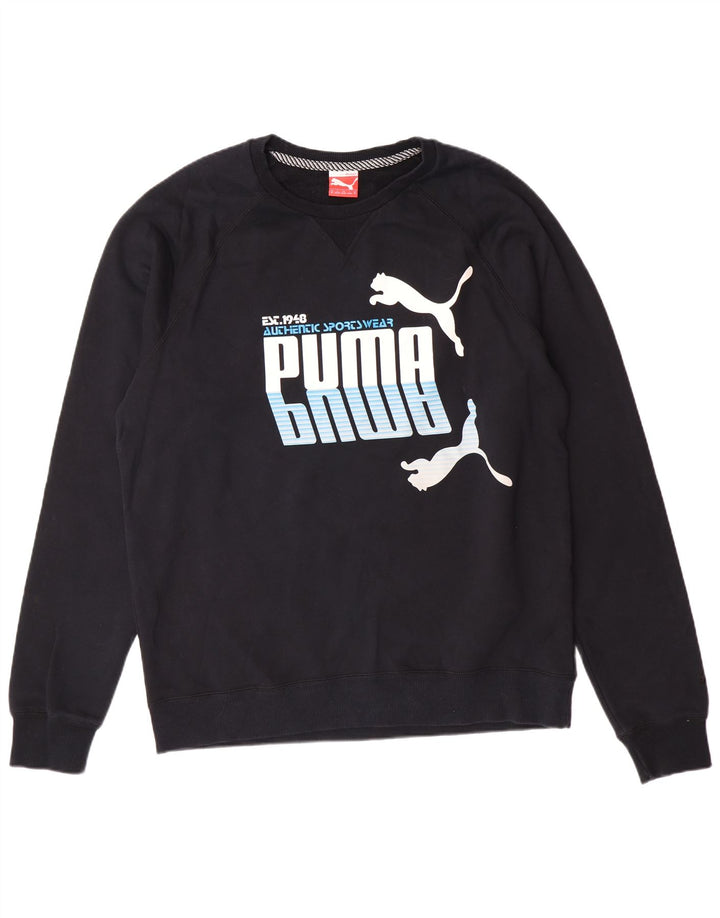 PUMA grafisk sweatshirt til mænd XL sort bomuld