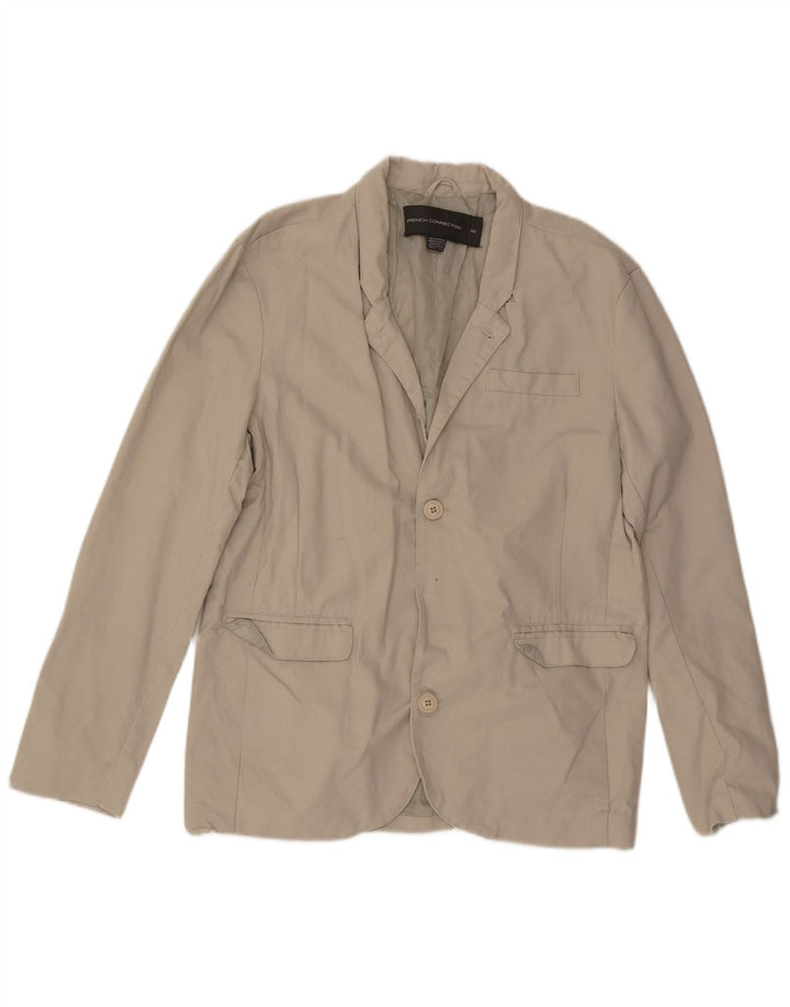 French Connection Herre 2 Button Blazer Jacket UK 42 XL Beige Bomuld