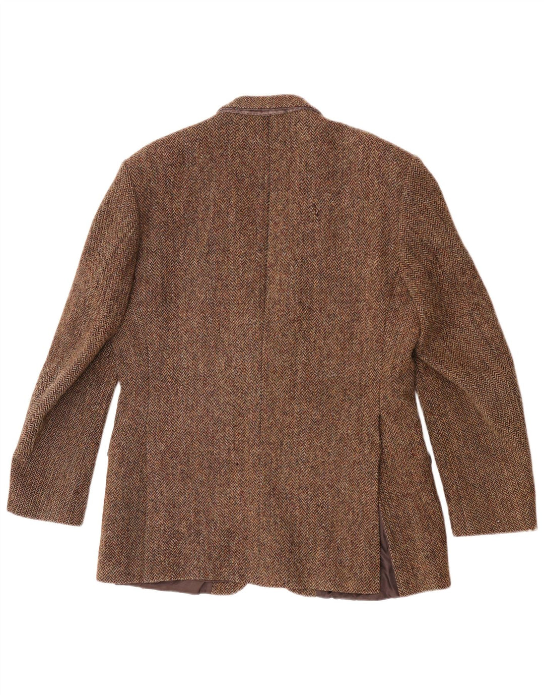 Harris Tweed Herre 2-knaps blazerjakke UK 40 Stor brun sildebensuld