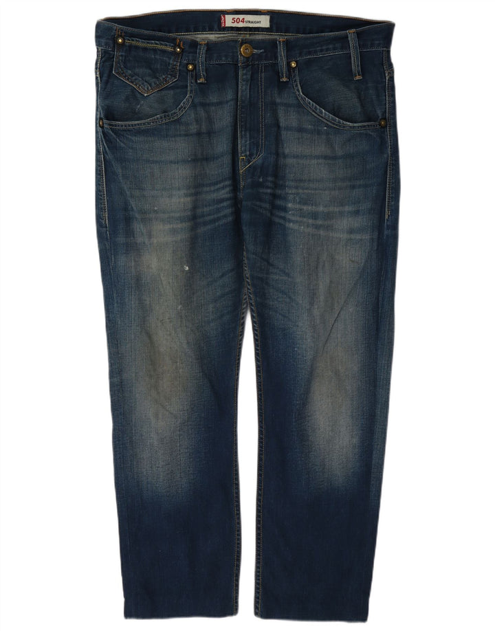 Levi's Herre 504 lige jeans W36 L27 blå bomuld