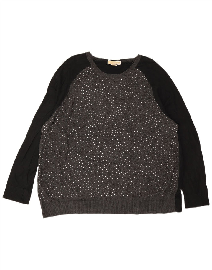 MICHAEL KORS Dame Boat Neck sweater UK 22 3XL Grå Colourblock