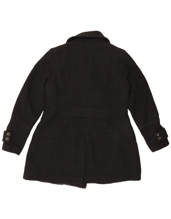 Marks & Spencer Womens Pea Coat UK 14 Large Black Polyester