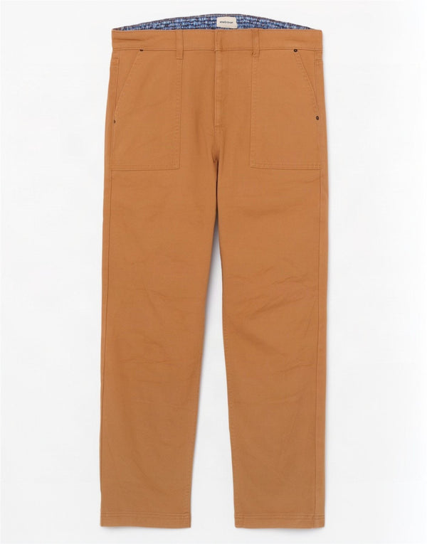 White Stuff Womens High Waist Cropped Trousers UK 12 Medium W32 L26 Brown