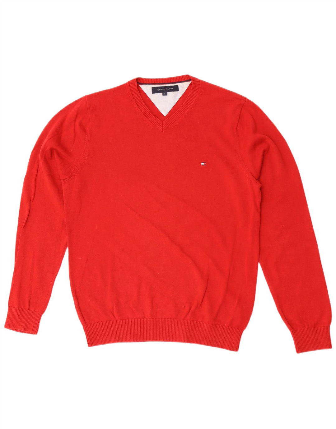 Tommy Hilfiger Herre V-hals sweater lille rød bomuld