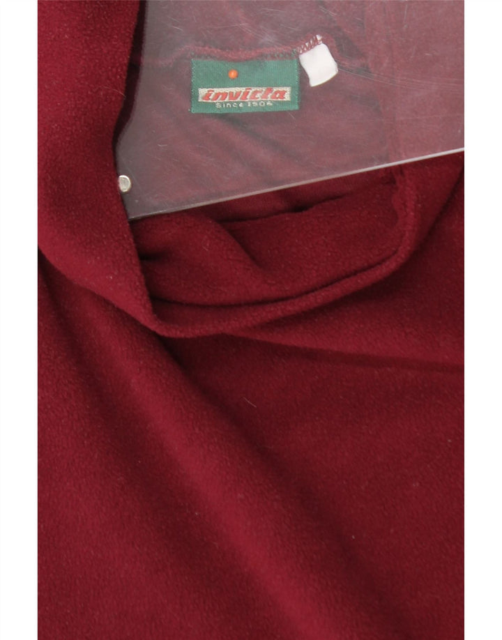 INVICTA Womens Roll Neck Fleece Jumper UK 14 Medium Burgundy Vintage Invicta and Second-Hand Invicta from Messina Hembry 