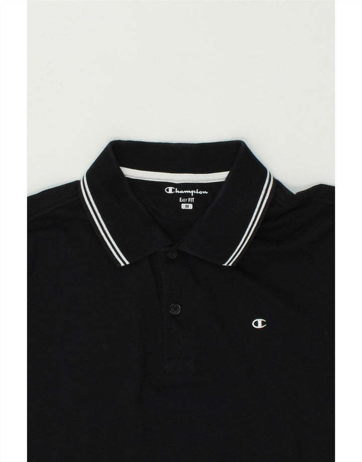 CHAMPION Mens Easy Fit Polo Shirt Medium Black Cotton Vintage Champion and Second-Hand Champion from Messina Hembry 