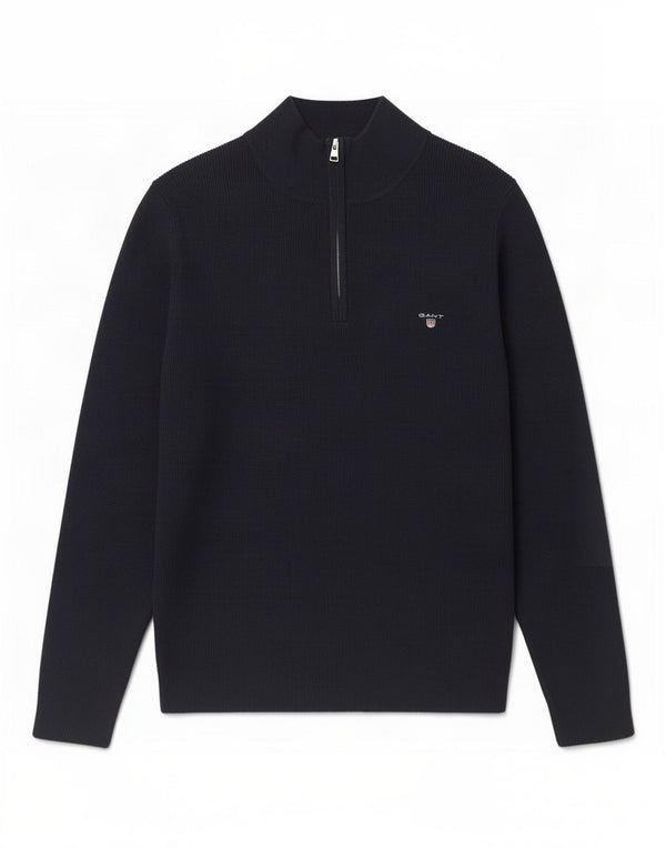 Gant herre lynlås-hals sweater 2XL marineblå bomuld
