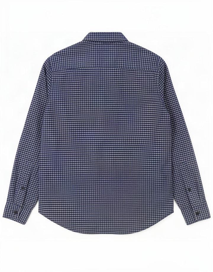 Hollister herreskjorte lille marineblå Gingham bomuld