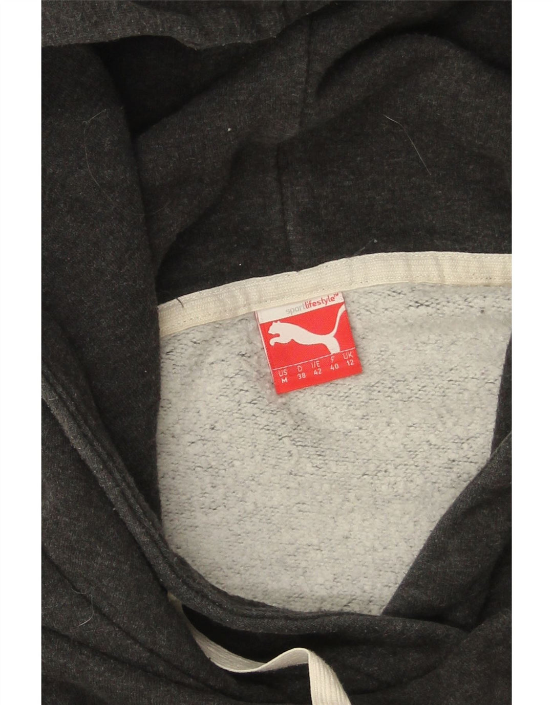 Puma Graphic Hoodie Jumper UK 12 Medium Sort