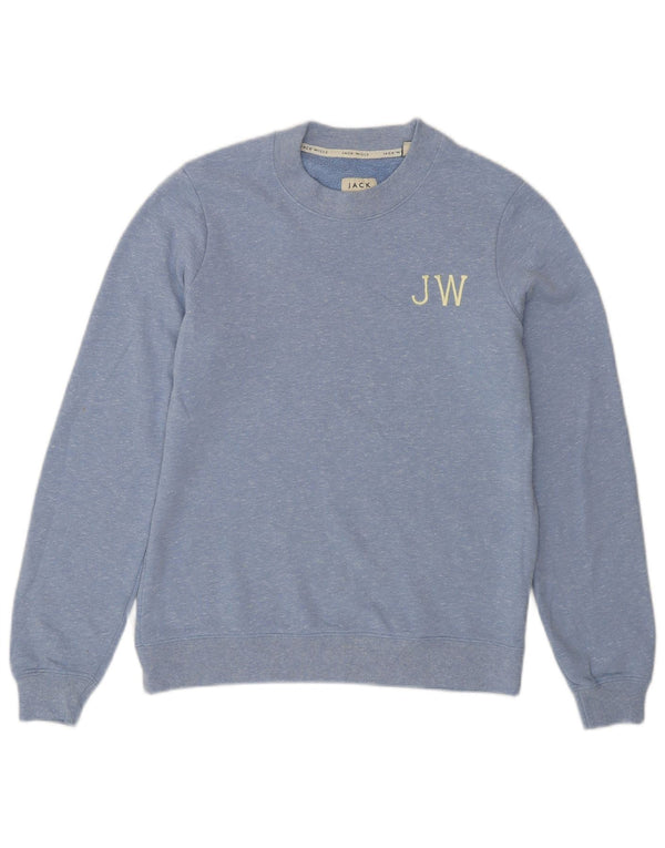Jack Wills Dame Loose Fit Sweatshirt Jumper UK 6 XS Blå Flecked Bomuld