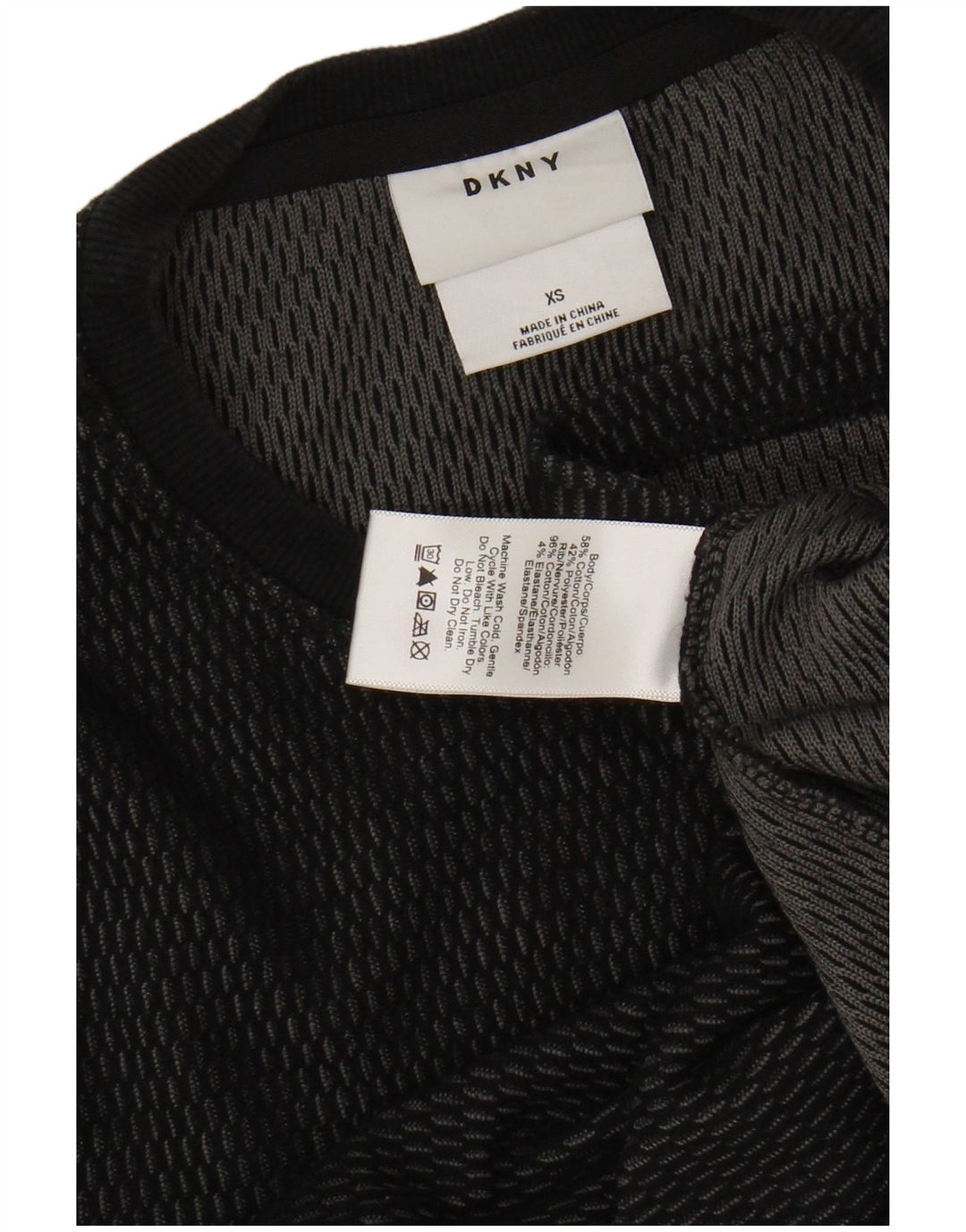 DKNY Herre Top Langærmet XS Sort Bomuld
