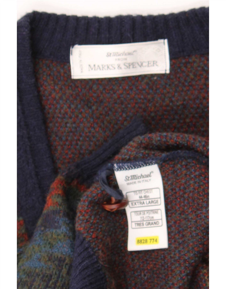 Marks & Spencer Herre St. Michael Cardigan Sweater XL Marineblå Retro