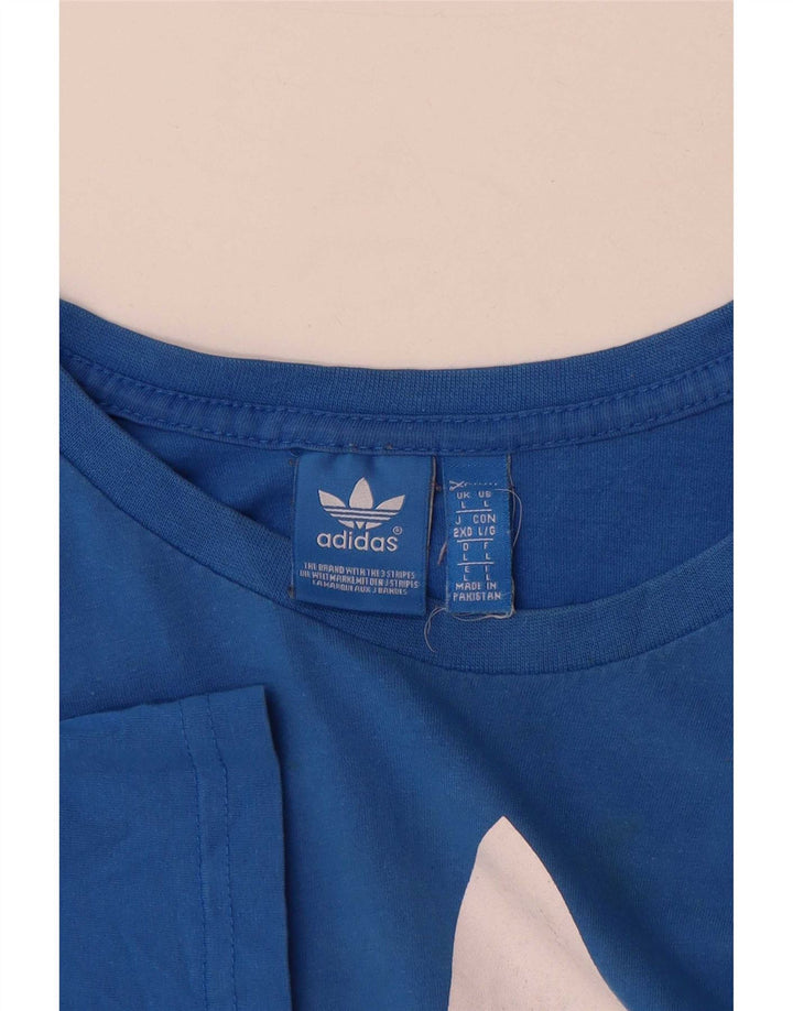 Adidas Herre Grafisk T-Shirt Top Stor Blå Bomuld
