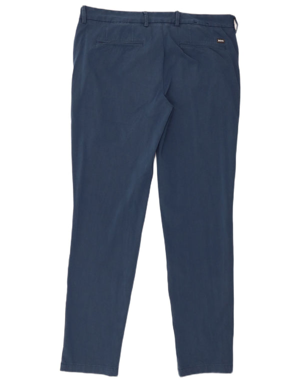 Hugo Boss Herre Slim Chino Bukser W36 L31 Blå Bomuld