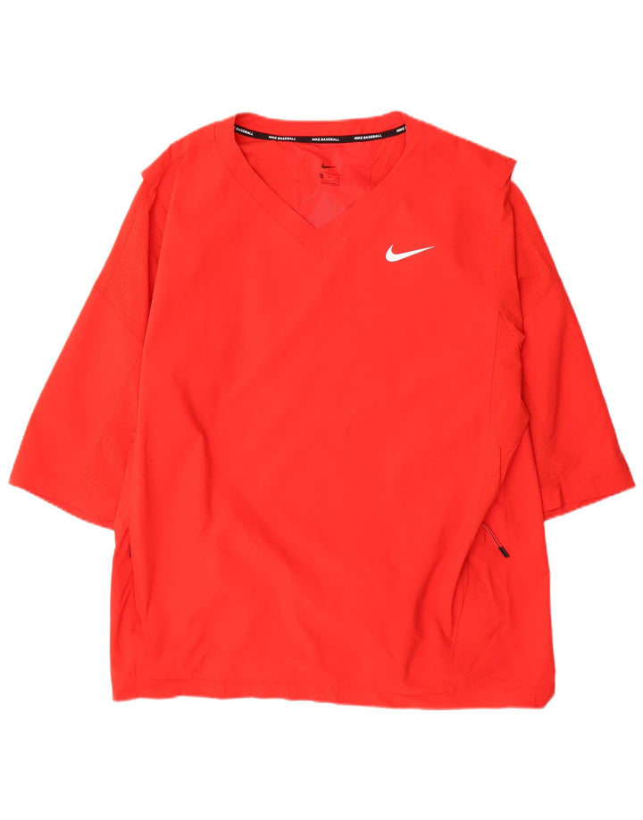 Nike Herre Baseball Top 3/4 ærme XL Rød Polyester