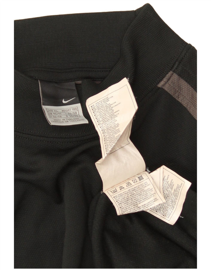 NIKE Langærmet herretop UK 45/47 XL Sort Colourblock Polyester