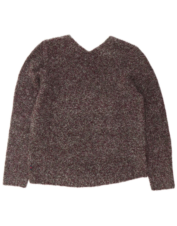 Kappa Dame V-hals sweater UK 18 XL Burgundy Flecked Polyester