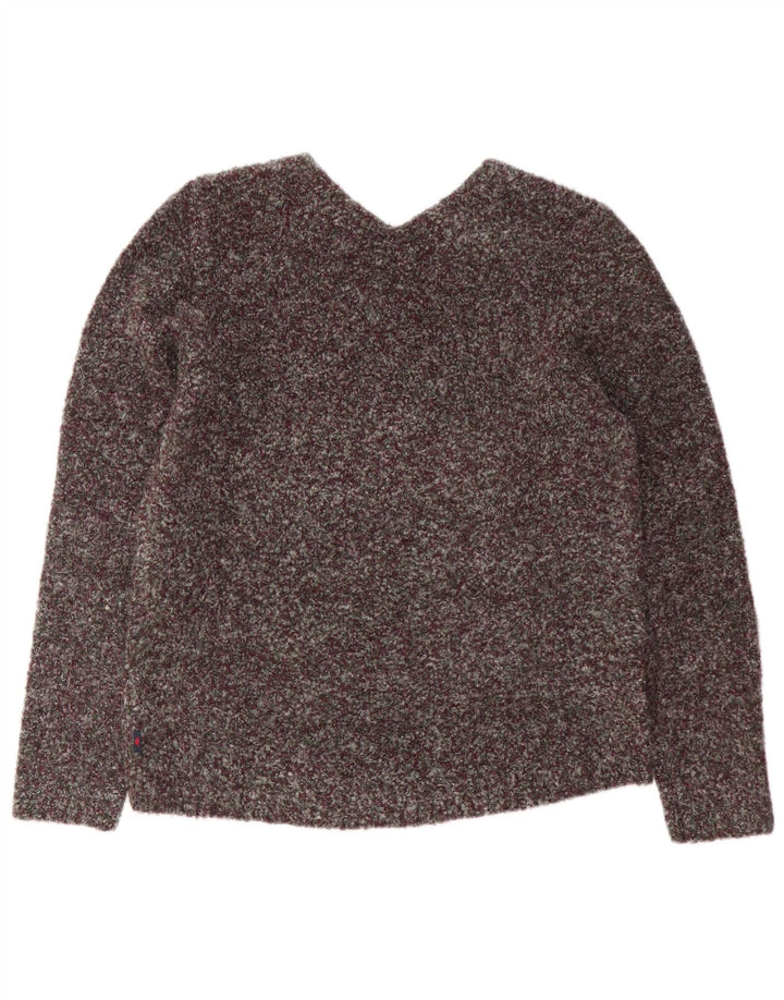 Kappa Dame V-hals sweater UK 18 XL Burgundy Flecked Polyester