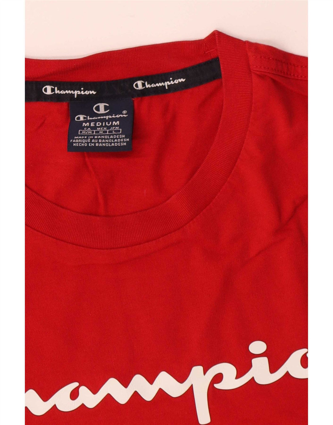 Champion Herre grafisk T-shirt Top Medium Rød Bomuld