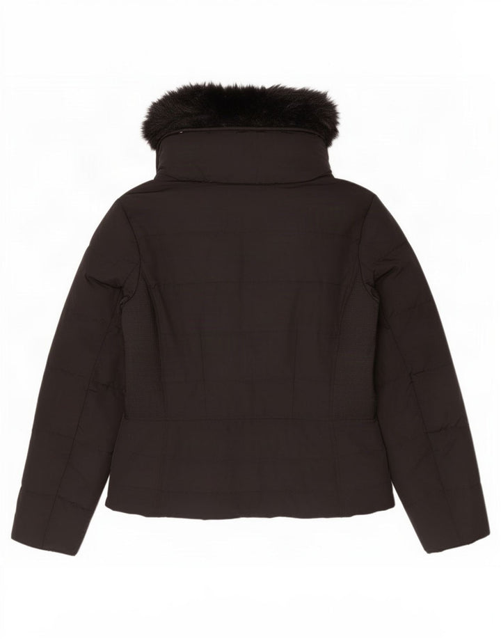 Zara Dame Polstret Jakke UK 14 Medium Sort Polyester