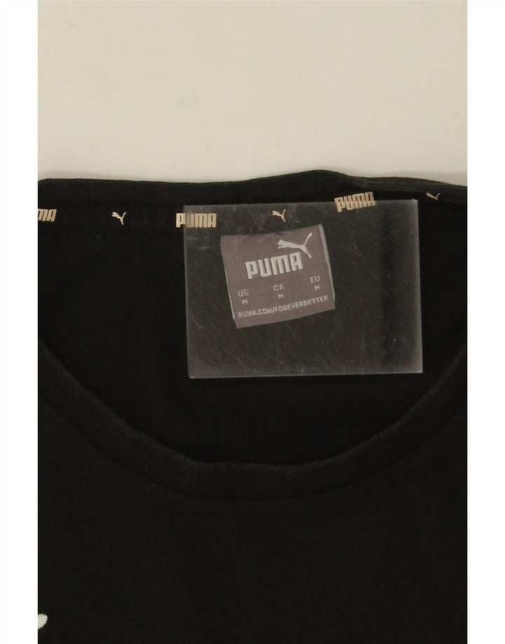Puma Herre T-Shirt Top Medium Sort Bomuld