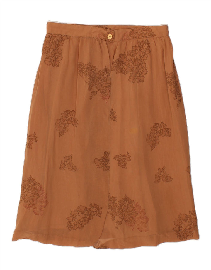 VINTAGE Womens Abstract Pattern A-Line Skirt IT 42 Medium W30 Brown Vintage Vintage and Second-Hand Vintage from Messina Hembry 