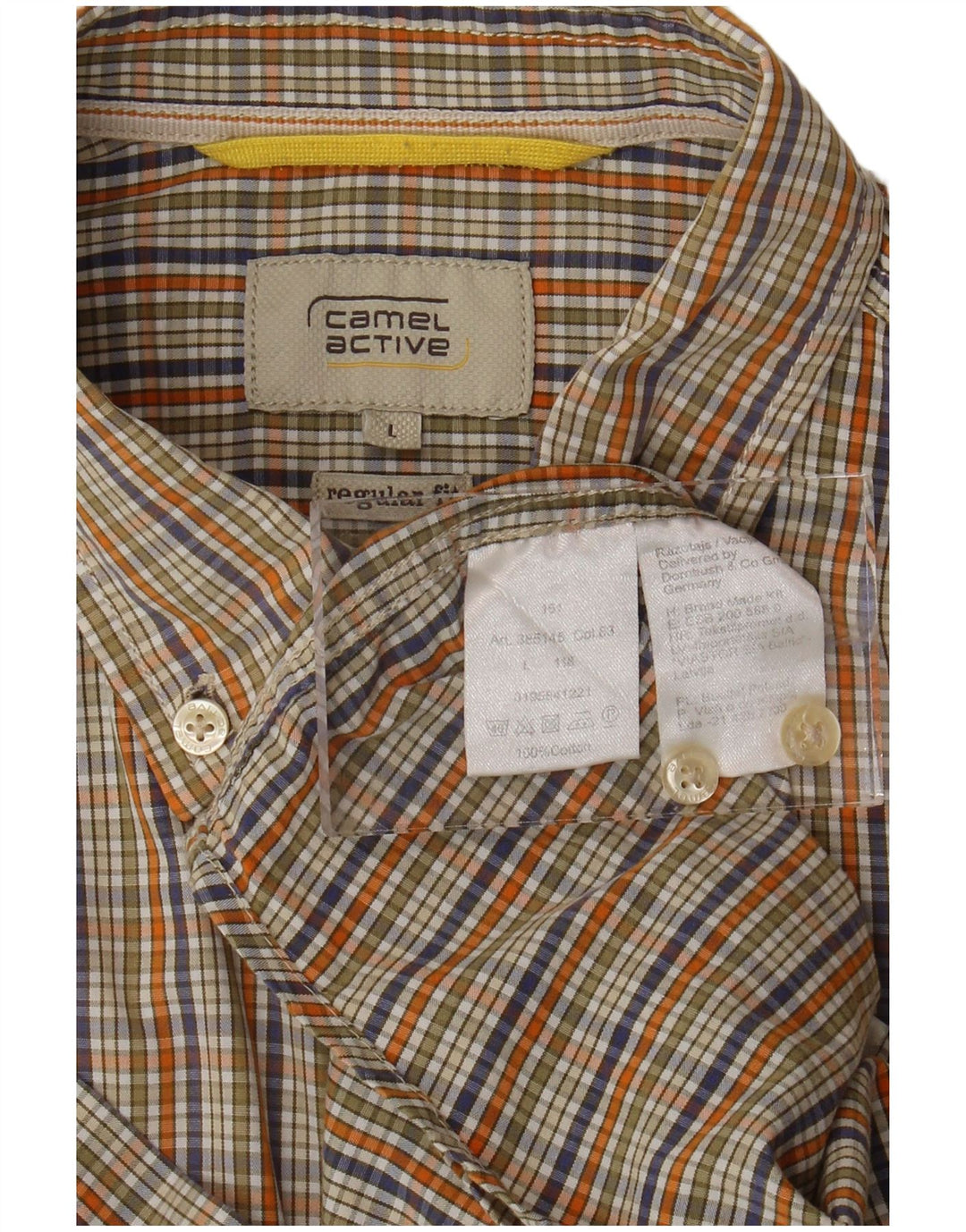 CAMEL ACTIVE Mens Regular Fit Short Sleeve Shirt Large Multicoloured Check